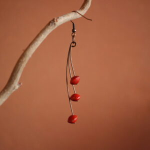 Boucles d'oreilles Cascade rouge