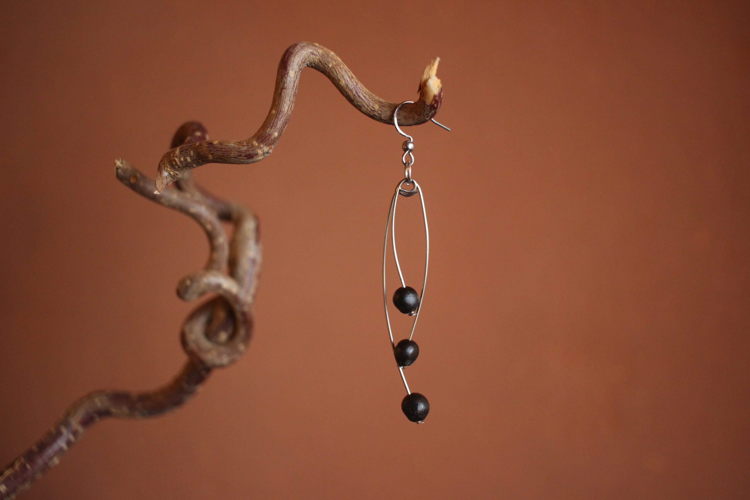 Boucles d'oreilles Défilé noire