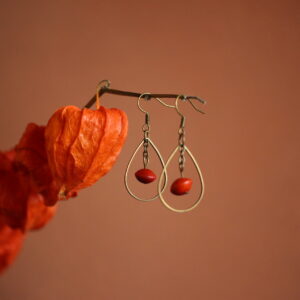 Boucles d'oreilles Goutte rouge