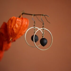 Boucles d'oreilles Rond noir