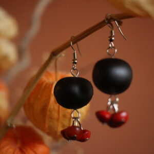 Boucles d'oreilles M'tso et graines rouges