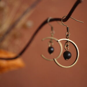 Boucles d'oreilles Lune noire