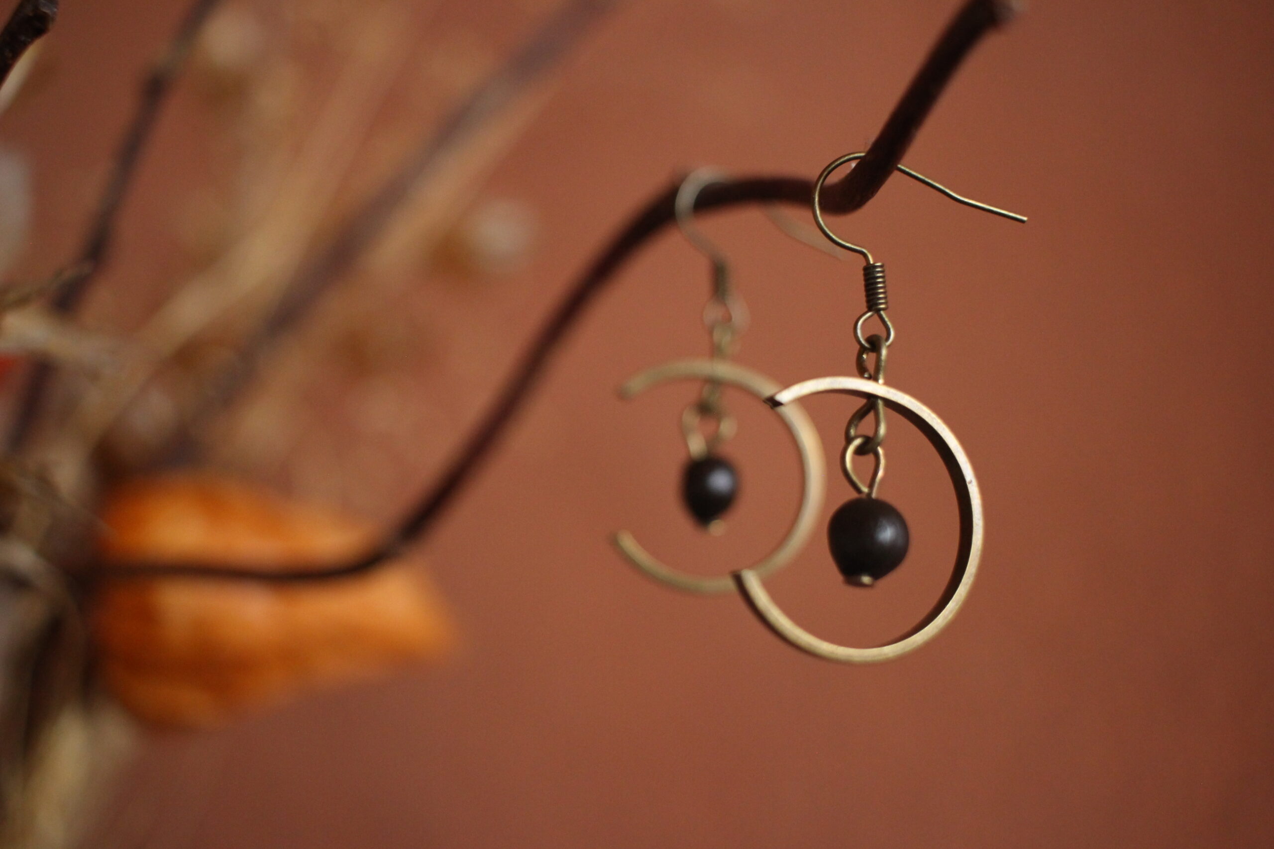 Boucles d'oreilles Lune noire