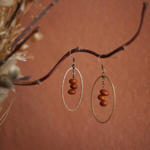 Boucles d'oreilles Ovale marron