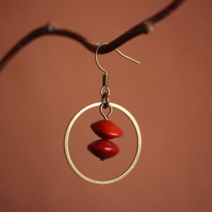 Boucles d'oreilles petit rond rouge