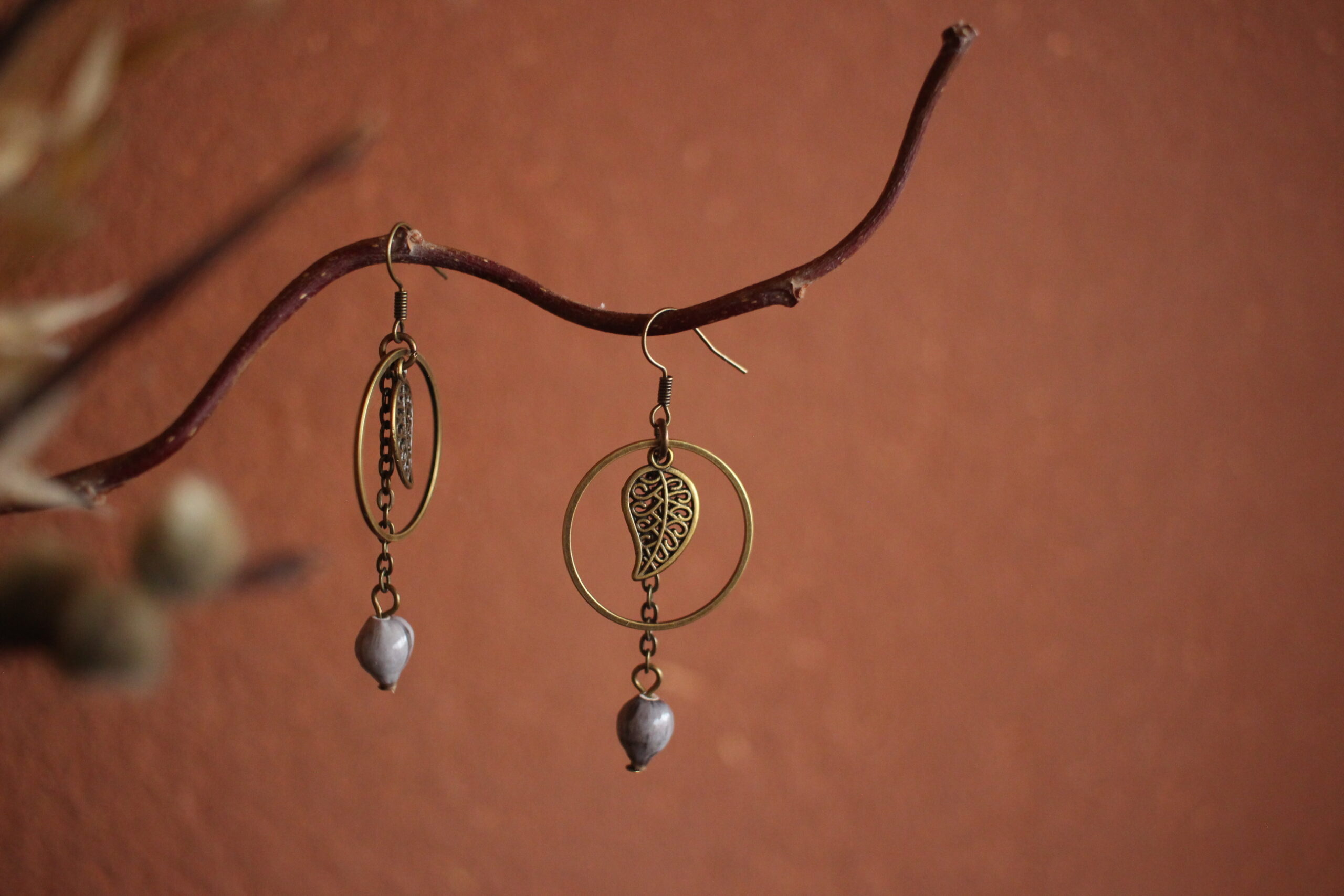 Boucles d'oreilles Rond feuille et Job – Image 4