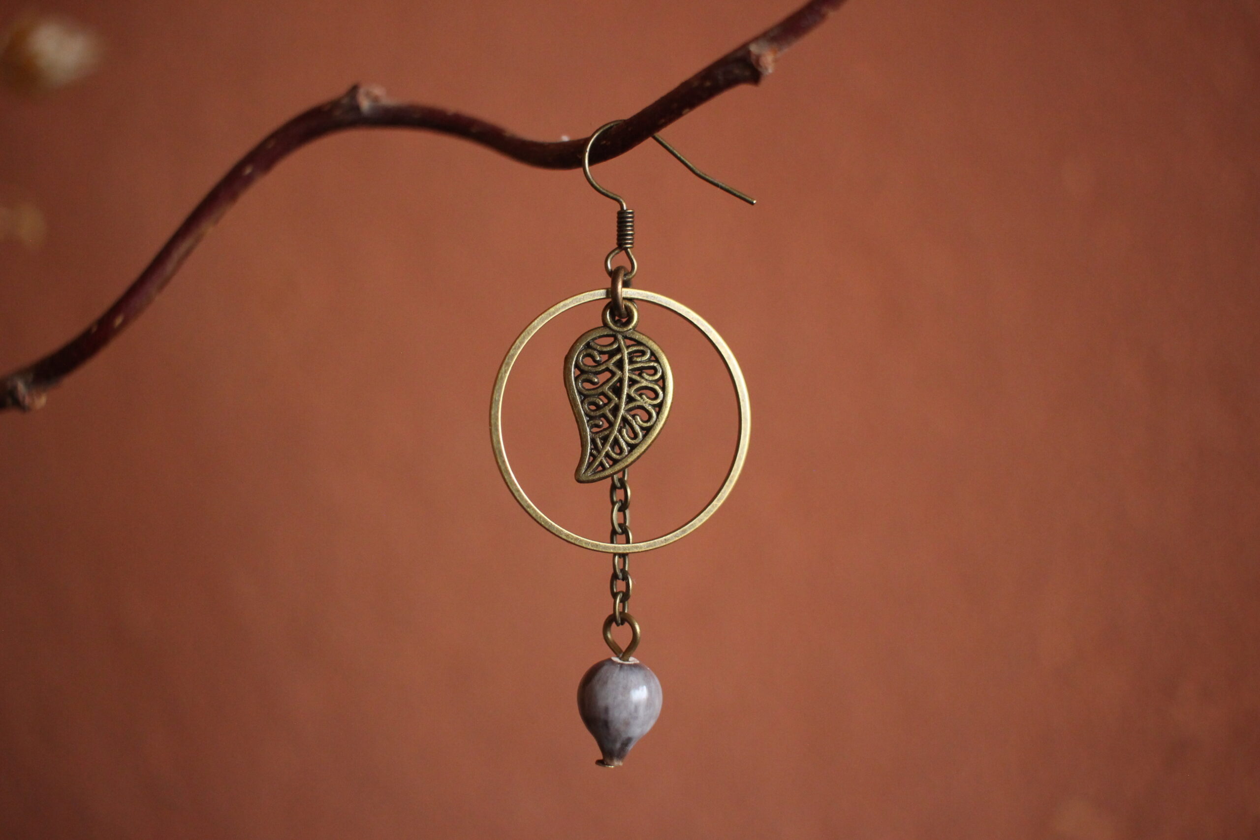 Boucles d'oreilles Rond feuille et Job – Image 5