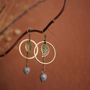 Boucles d'oreilles Rond feuille et Job