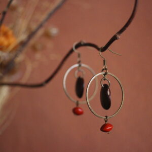 Boucles d'oreilles Glycine et rouge