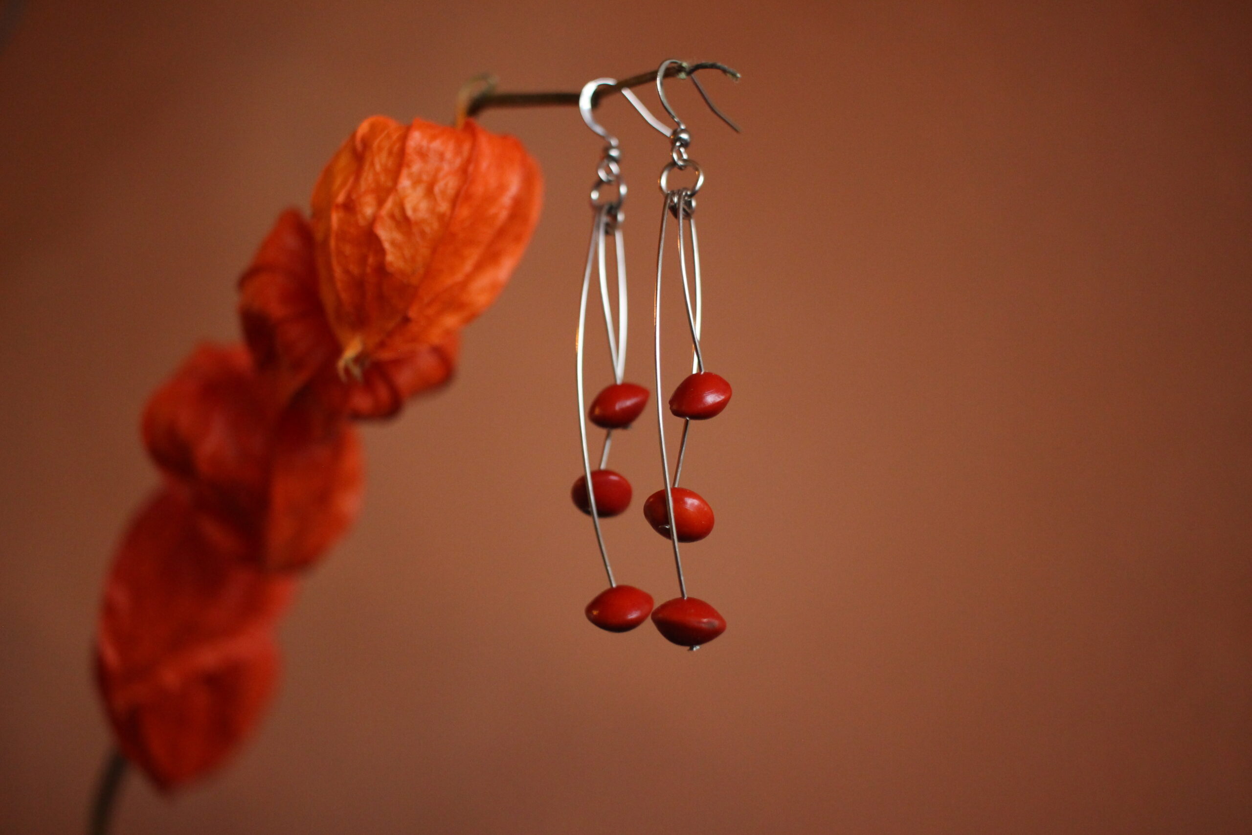 Boucles d'oreilles Défilé rouge – Image 7