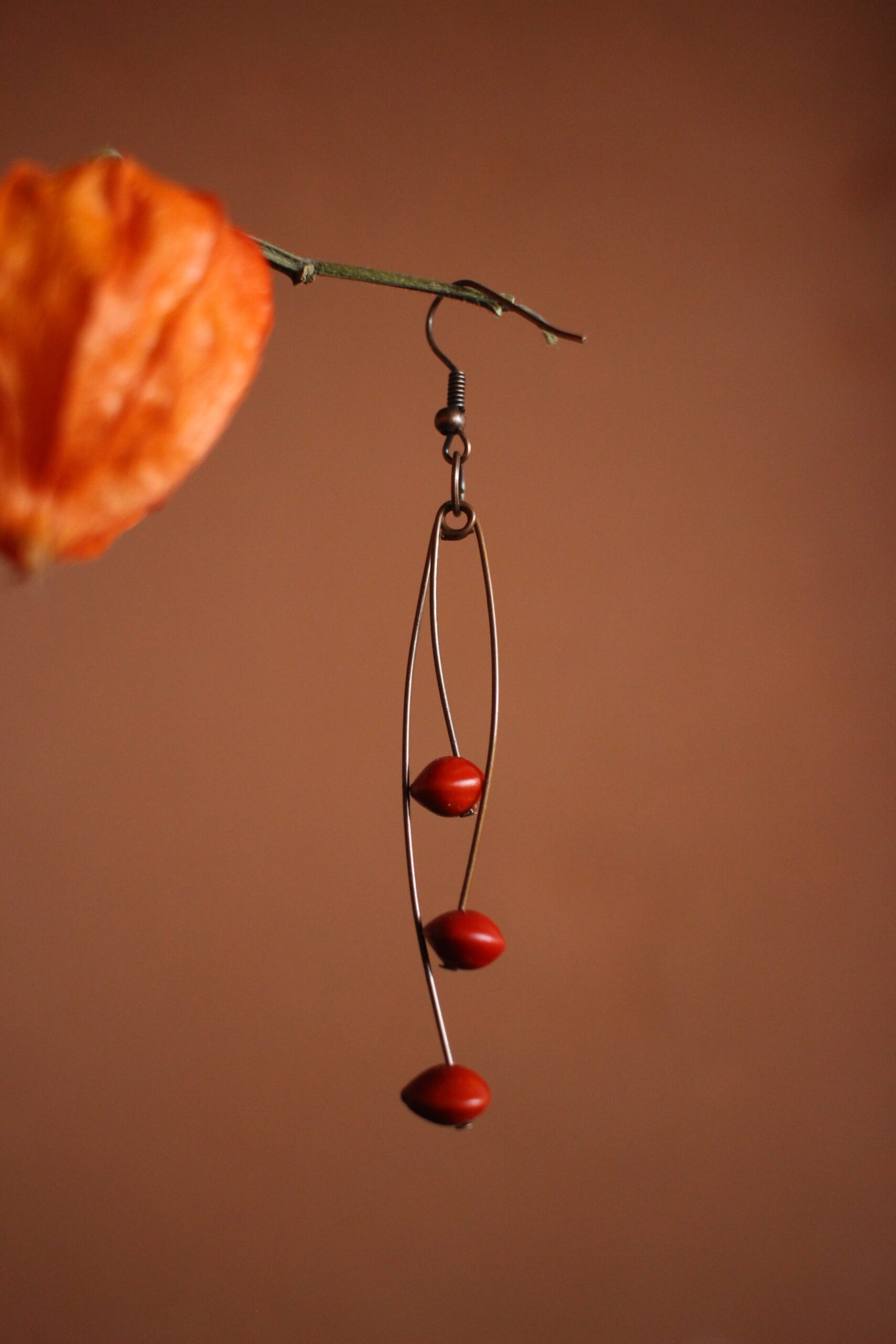 Boucles d'oreilles Défilé rouge – Image 5