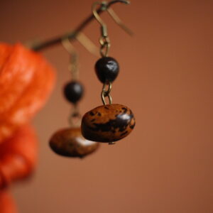 Boucles d'oreilles Haricot coco et Savonnier de Chine