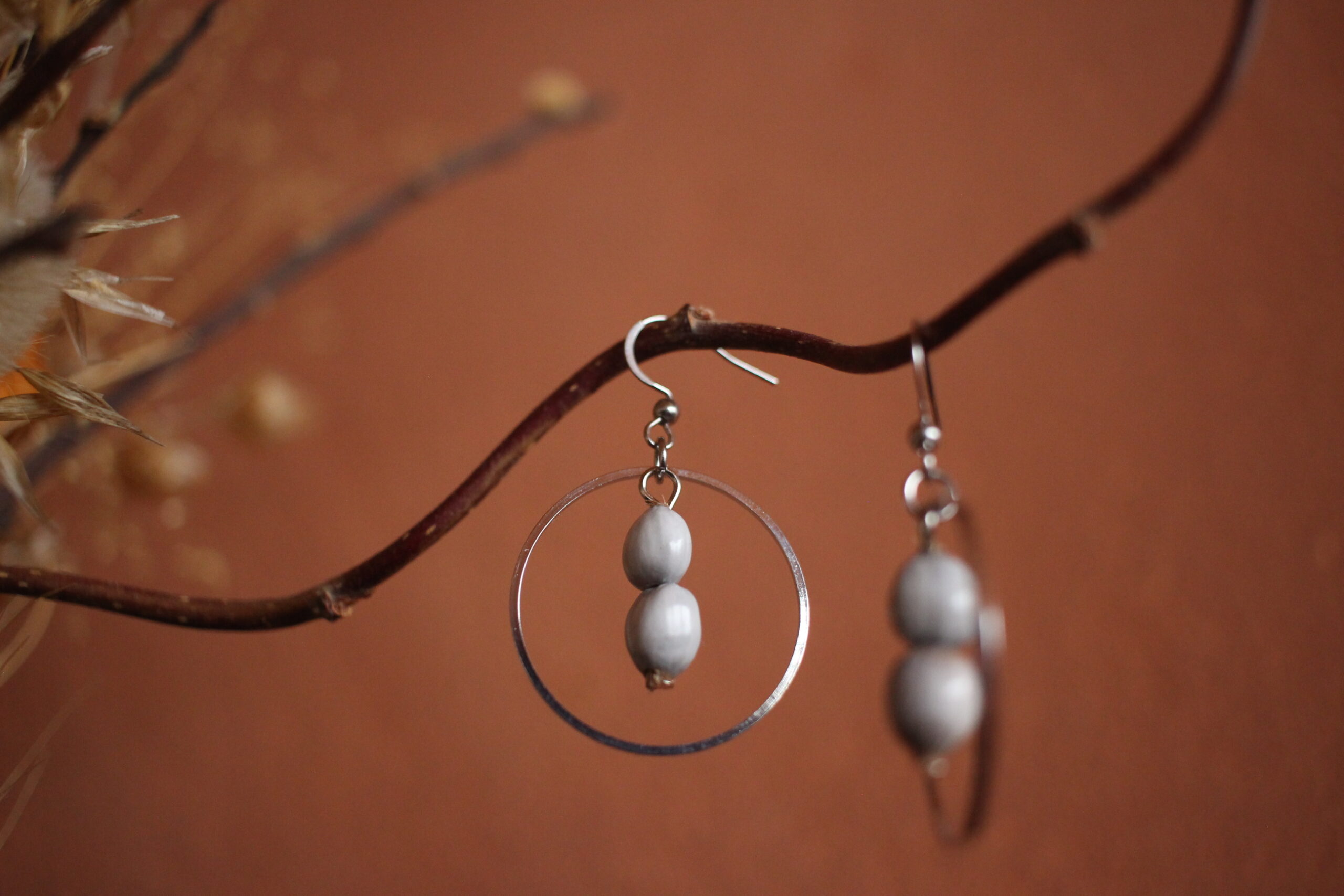 Boucles d'oreilles Rond job argenté – Image 2