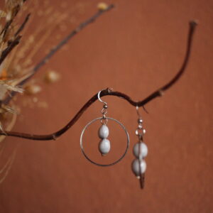 Boucles d'oreilles Rond job argenté