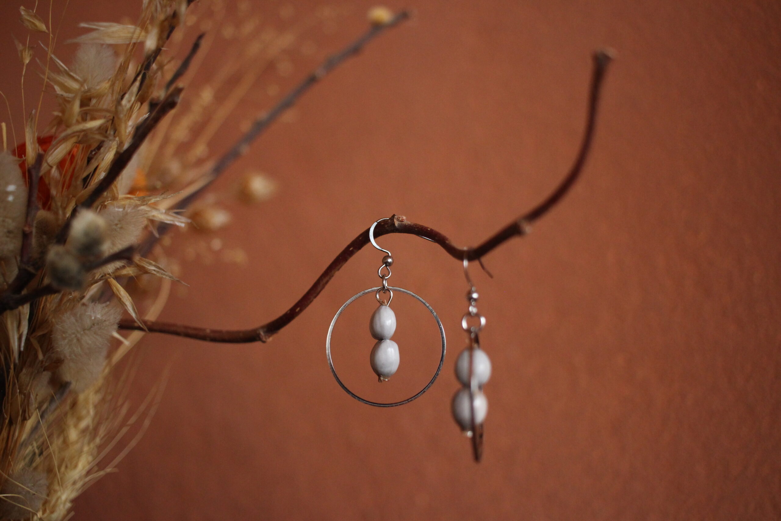 Boucles d'oreilles Rond job argenté