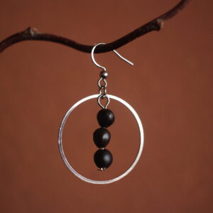 Boucles d'oreilles Rond argent Savonnier de Chine
