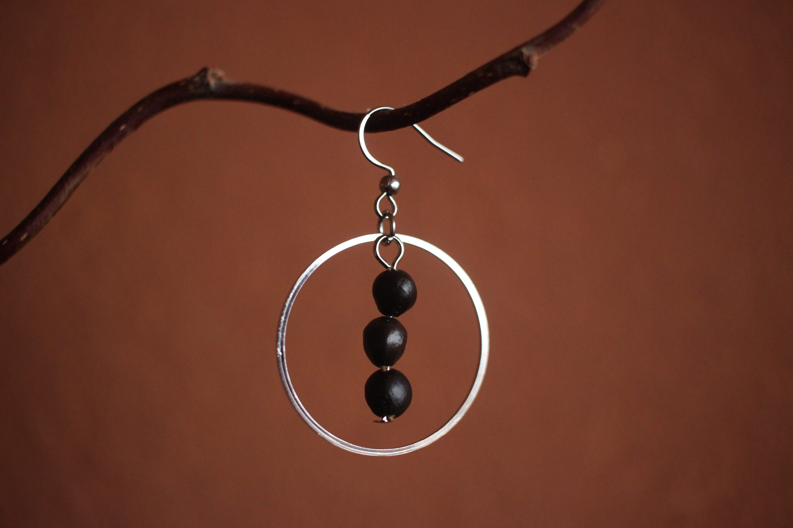 Boucles d'oreilles Rond argent Savonnier de Chine