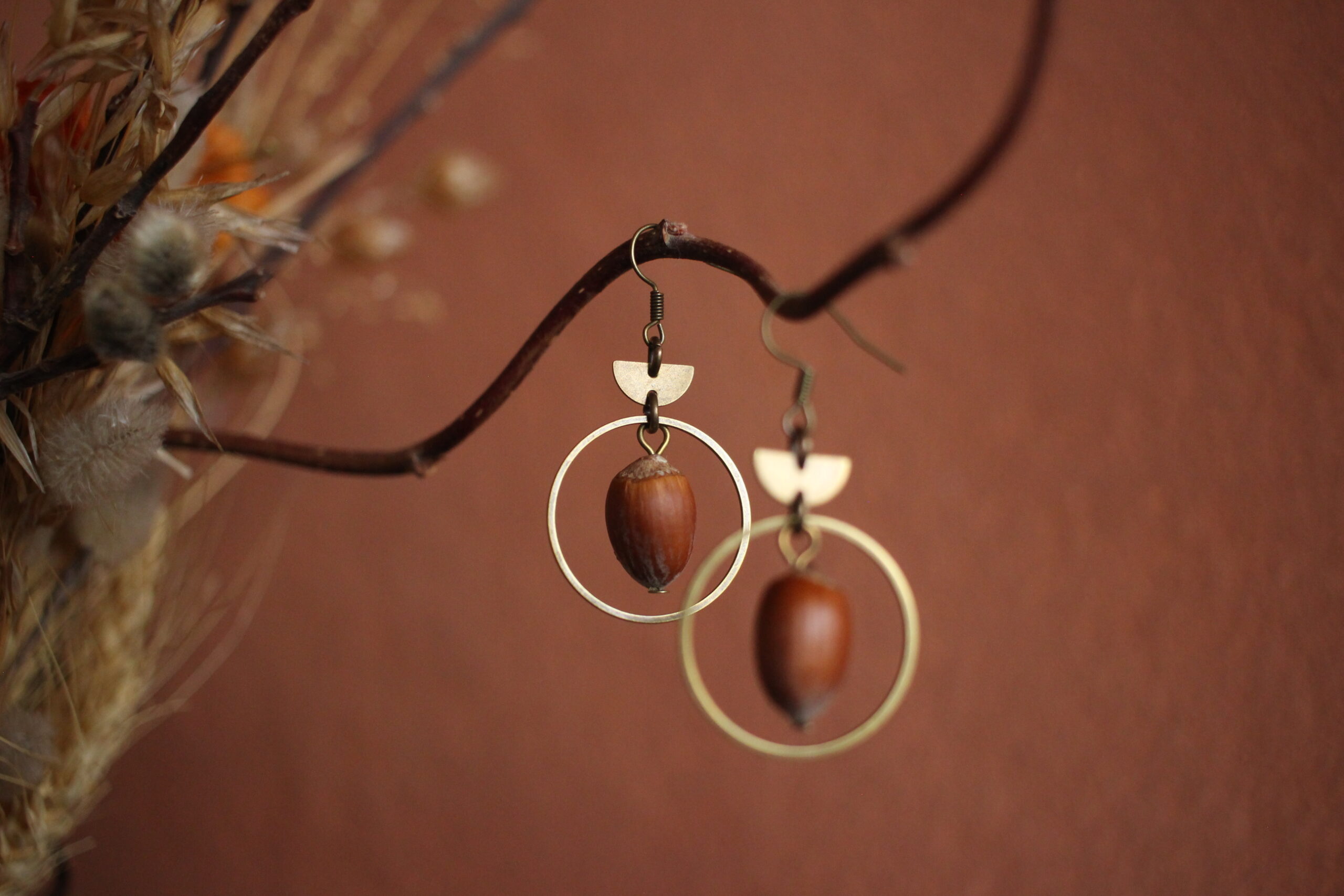 Boucles d'oreille Rond Noisette – Image 5