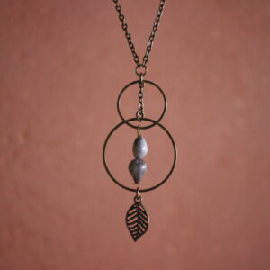 Collier Rond larmes de job et feuille