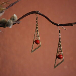 Boucles d'oreilles Triangle rouge