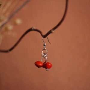 Boucles d'oreilles Trio rouge