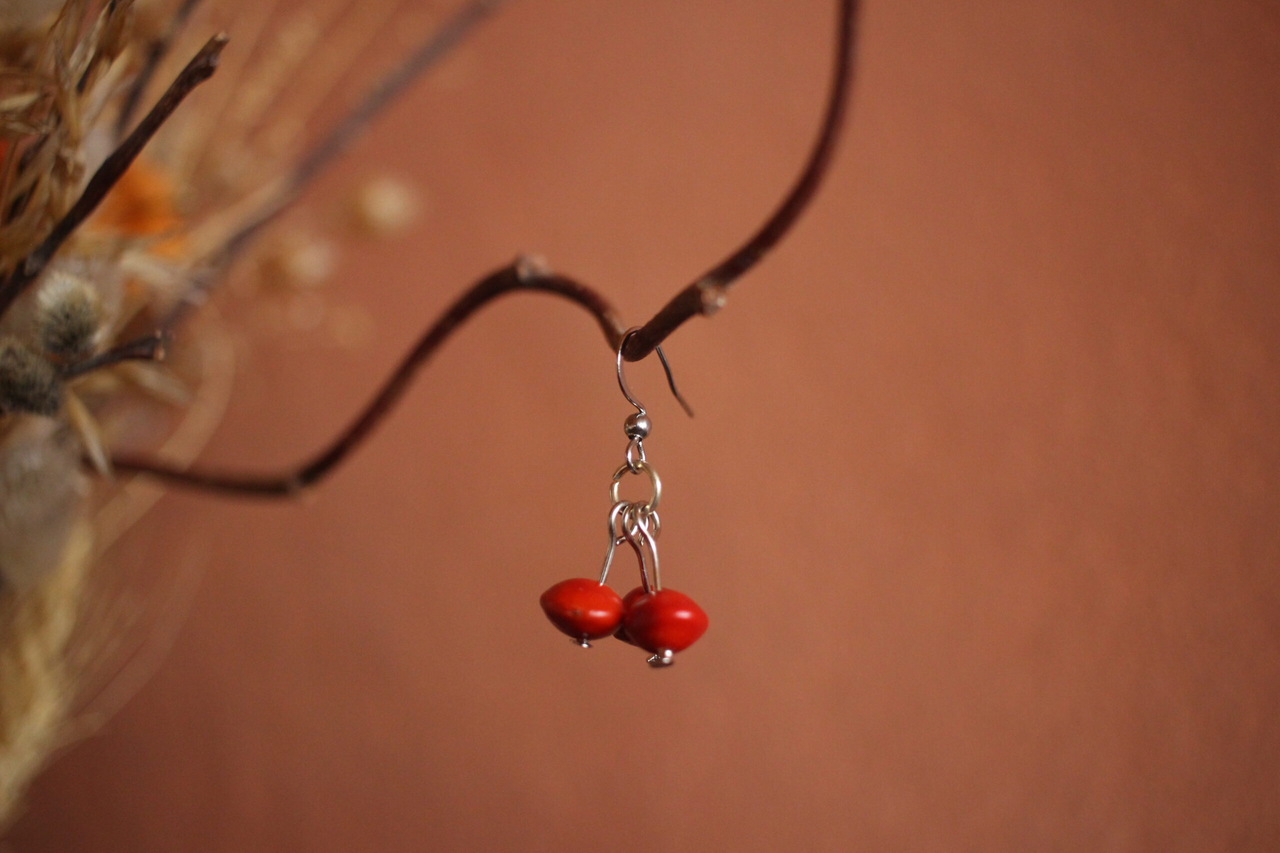 Boucles d'oreilles Trio rouge